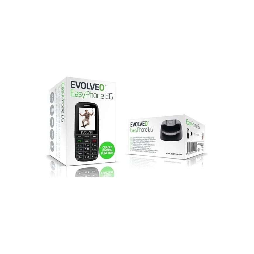 Evolveo - EasyPhone EG, 4G mobitel za starije osobe, crni