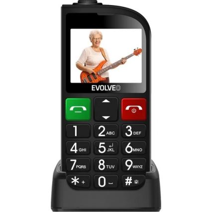 Evolveo - EasyPhone FL, mobilni telefon za starije osobe, crni
