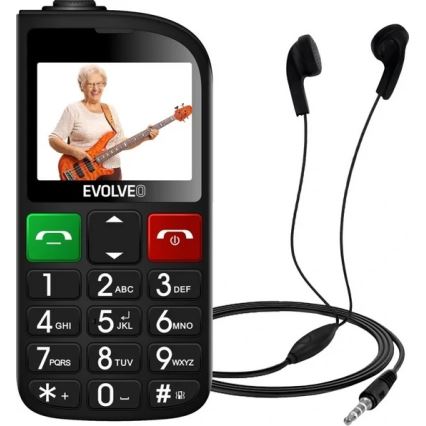 Evolveo - EasyPhone FL, mobilni telefon za starije osobe, crni