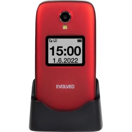 Evolveo - EasyPhone FS preklopni mobilni telefon za starije osobe 2.8 crvena