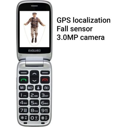 Evolveo - EasyPhone FS, preklopni mobitel 2,8, crna