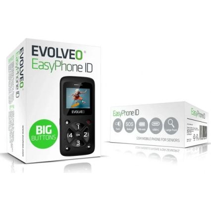 Evolveo - EasyPhone ID crni mobilni telefon za starije osobe
