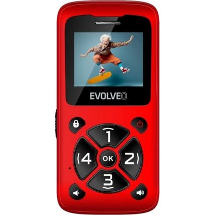 Evolveo - EasyPhone ID, mobilni telefon za starije osobe, crvena