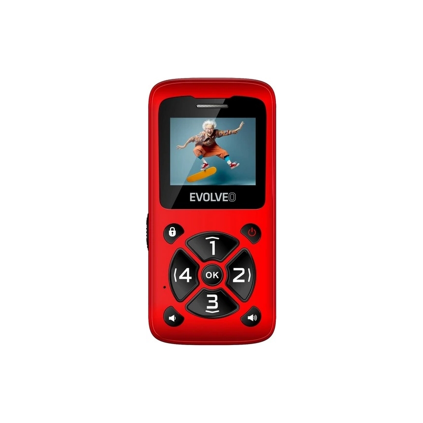 Evolveo - EasyPhone ID mobilni telefon za starije osobe, crvene boje
