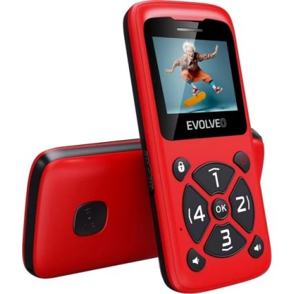 Evolveo - EasyPhone ID mobilni telefon za starije osobe, crvene boje