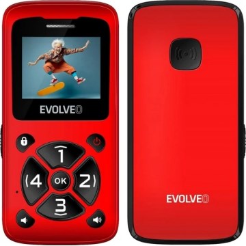 Evolveo - EasyPhone ID, mobilni telefon za starije osobe, crveni