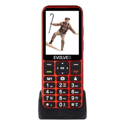 Evolveo - EasyPhone LT 4G mobilni telefon za starije osobe crvena
