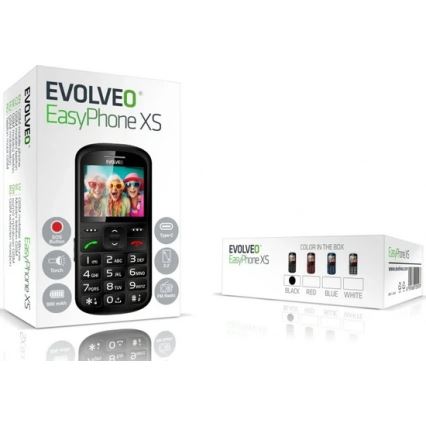 Evolveo - EasyPhone XS mobilni telefon za starije osobe, crni
