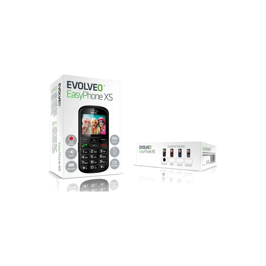 Evolveo - EasyPhone XS mobilni telefon za starije osobe, crni