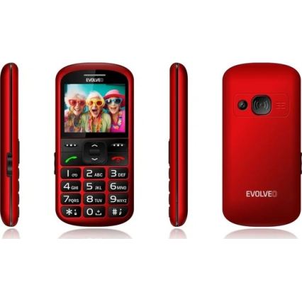 Evolveo - EasyPhone XS, mobilni telefon za starije osobe, crvena