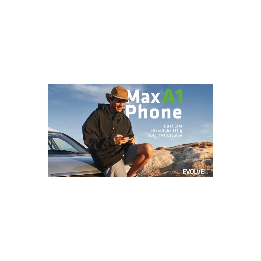 Evolveo - MaxPhone A1, tipkovni Dual SIM telefon, crne boje