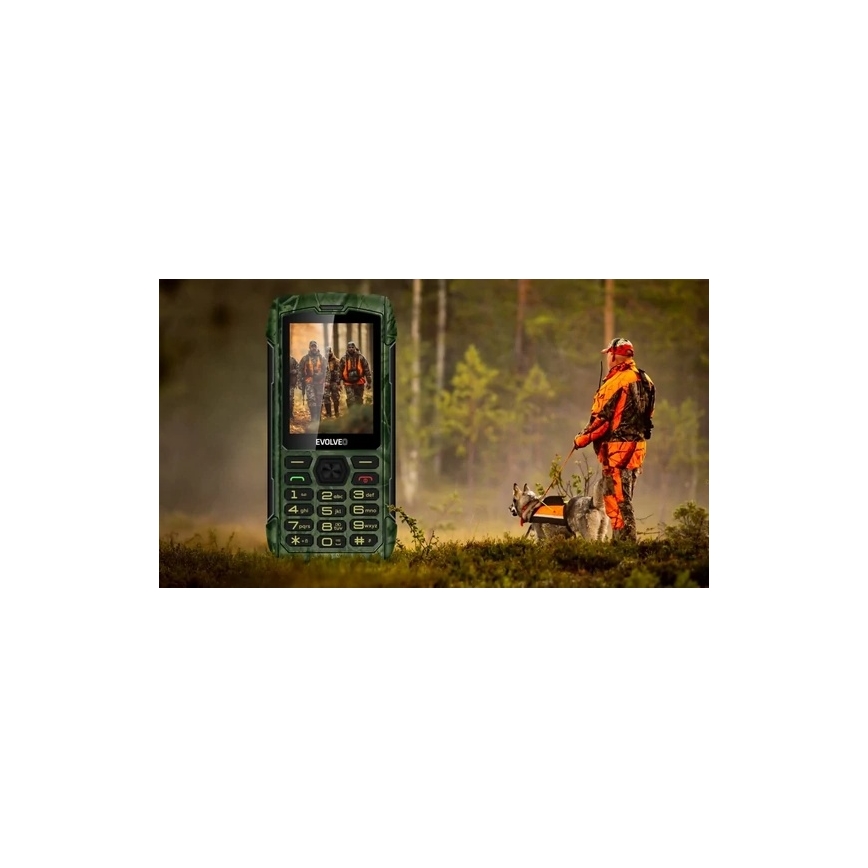 Evolveo - StrongPhone H1, vodootporan Dual SIM telefon, lovska kamuflaža