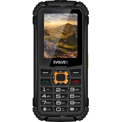 Evolveo - StrongPhone Q1, vodootporan Dual SIM telefon, crne/narančaste boje