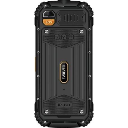 Evolveo - StrongPhone Q1, vodootporan Dual SIM telefon, crne/narančaste boje