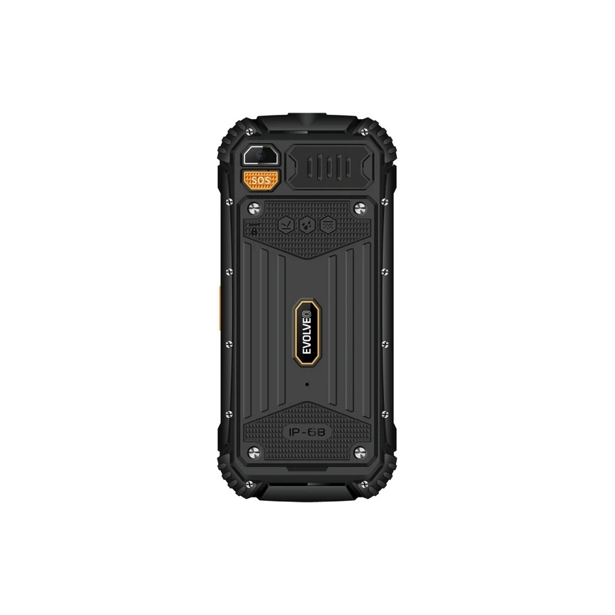 Evolveo - StrongPhone Q1, vodootporan Dual SIM telefon, crne/narančaste boje