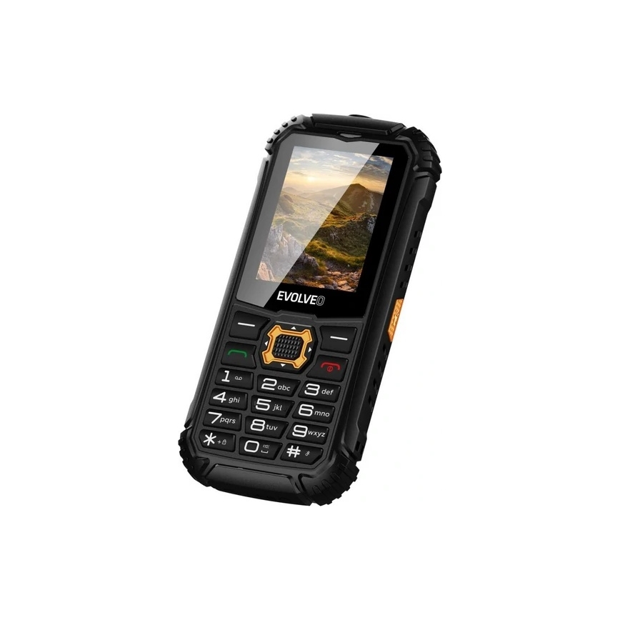 Evolveo - StrongPhone Q1, vodootporan Dual SIM telefon, crne/narančaste boje