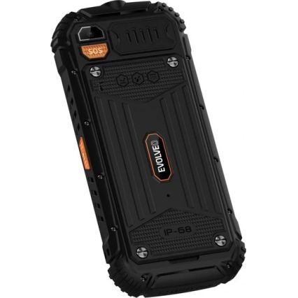 Evolveo - StrongPhone Q1, vodootporan Dual SIM telefon, crne/narančaste boje