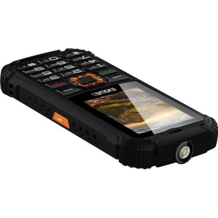 Evolveo - StrongPhone Q1, vodootporan Dual SIM telefon, crne/narančaste boje