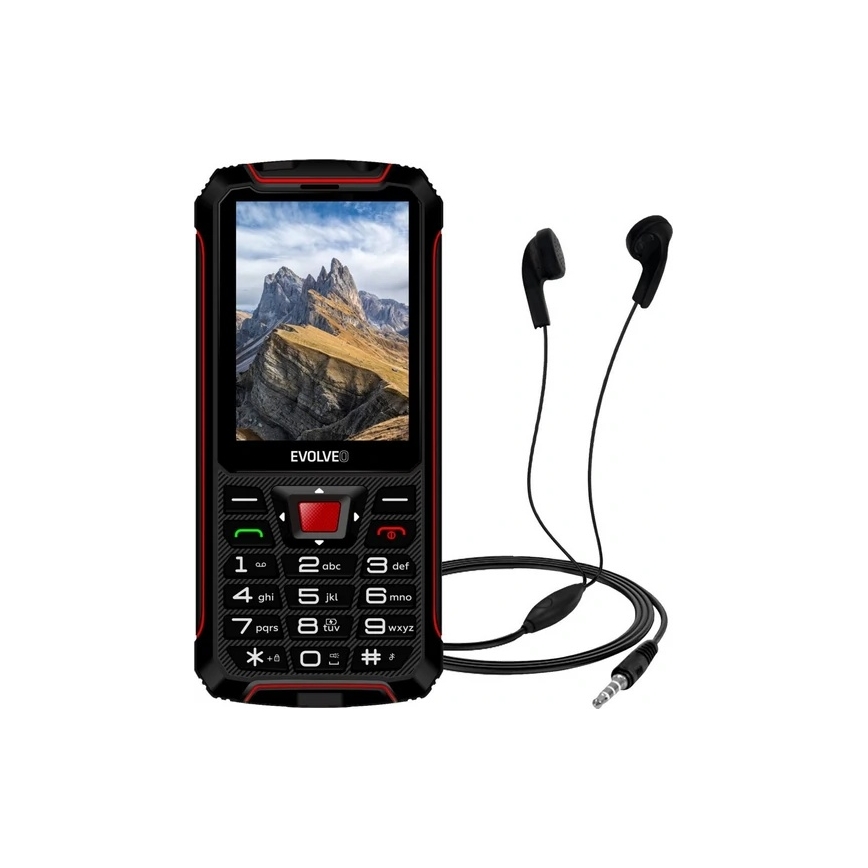 Evolveo - StrongPhone W4 vodootporan Dual SIM telefon, crne/crvene boje