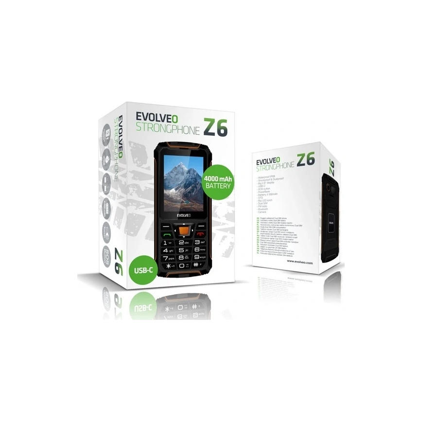 Evolveo - StrongPhone Z6 vodootporan Dual SIM telefon crna/narančasta