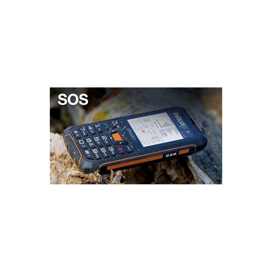 Evolveo - StrongPhone Z6, vodootporan Dual SIM telefon, crno - narančasta