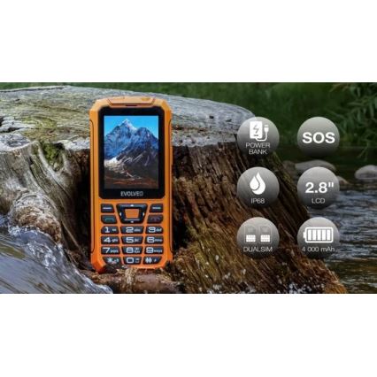 Evolveo - StrongPhone Z6, vodootporan Dual SIM telefon narančaste boje