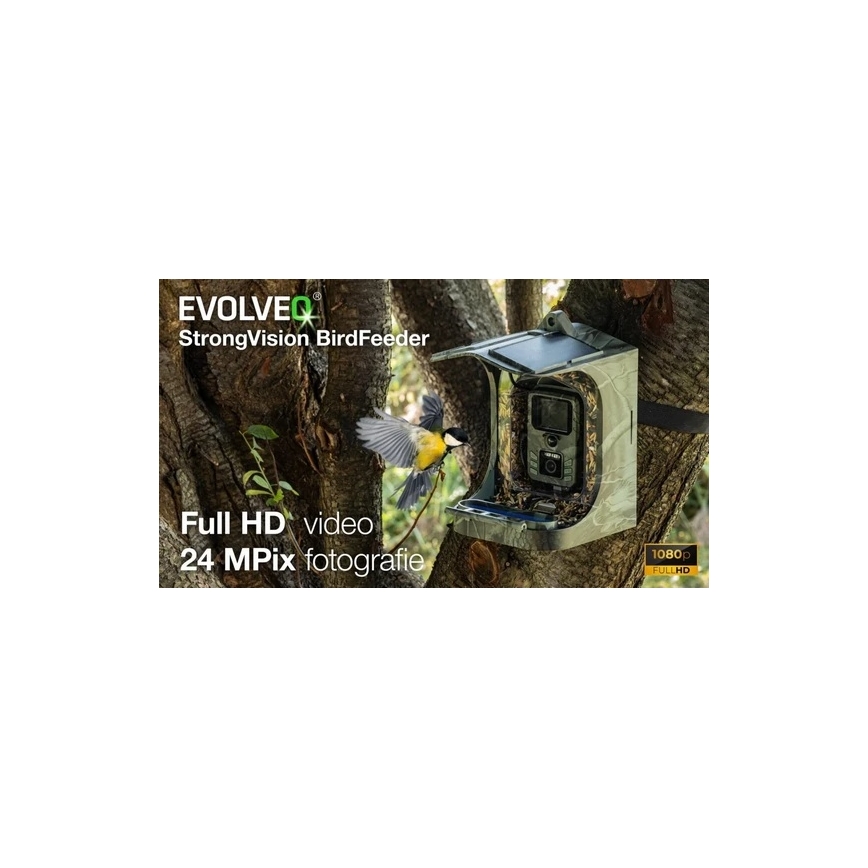 Evolveo - StrongVision BirdFeeder - pametna hranilica za ptice s kamerom i solarnim panelom