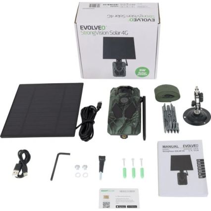Evolveo - StrongVision Solar 4G, 4G lovna kamera s aplikacijom i solarnim panelom