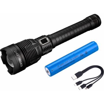 Extol - LED Prigušiva punjiva baterijska svjetiljka s powerbankom LED/60W/10000 mAh 8000 lm IPX4 crna