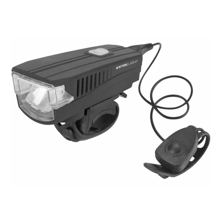 Extol - LED Punjiva baterijska svjetiljka sa sirenom za bicikl LED/5W/1200 mAh/3,7V IPX4