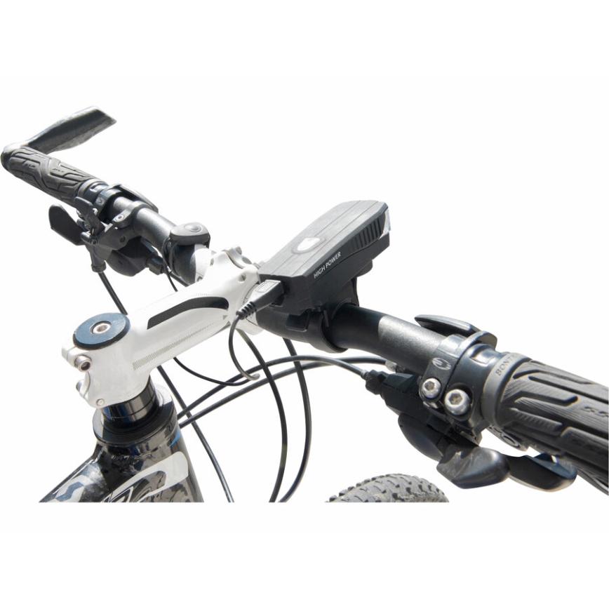 Extol - LED Punjiva baterijska svjetiljka sa sirenom za bicikl LED/5W/1200 mAh/3,7V IPX4