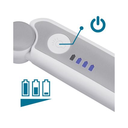 Extol - Sklopiva lupa s prigušivim LED osvjetljenjem, punjiva, 650 mAh, bijela/siva