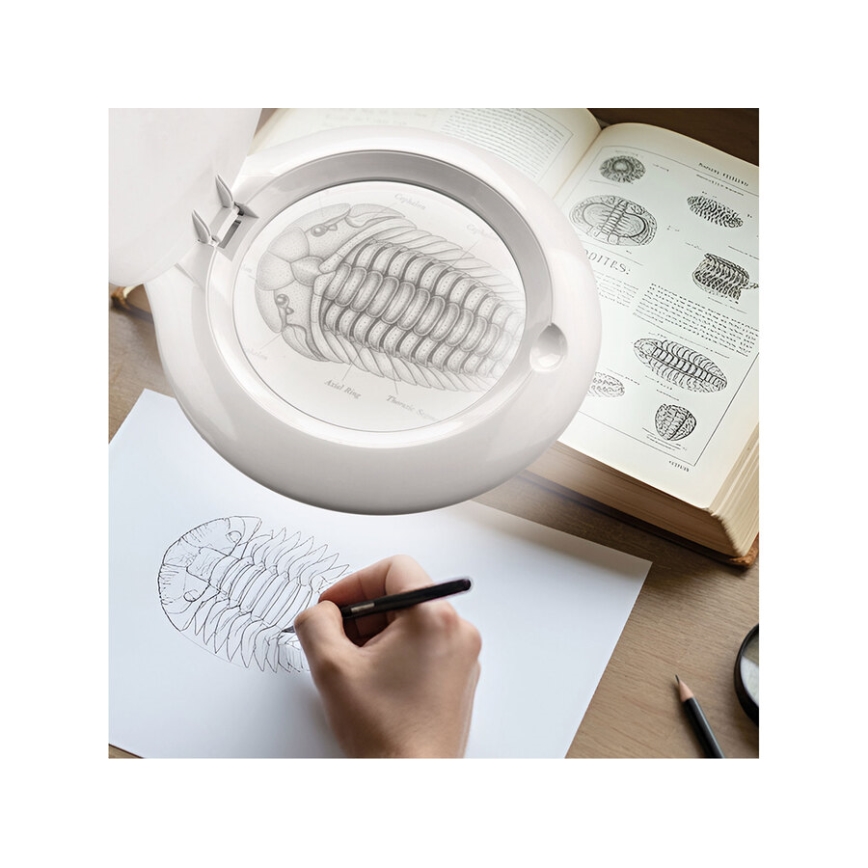 Extol - LED stolna lampa s lupom i mogućnošću regulacije svjetline LED/10W/230V bijela