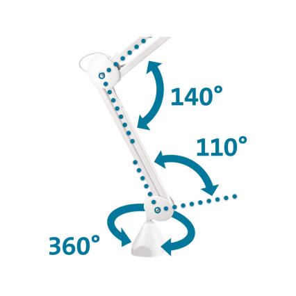 Extol - LED stolna lampa s lupom i mogućnošću regulacije svjetline LED/10W/230V bijela