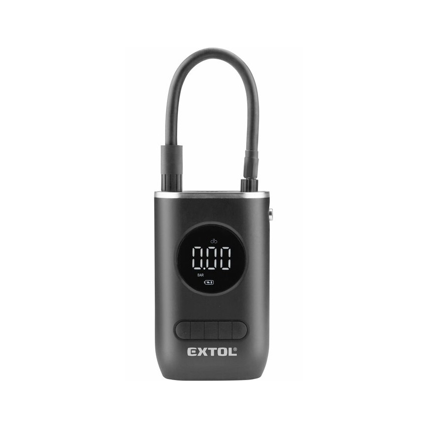 Extol Premium - Digitalni džepni kompresor 2000 mAh 7,4V crna
