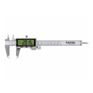 Extol Premium - Digitalni klizni metalni mjerni alat 0-150 mm 1xCR1632 IP54