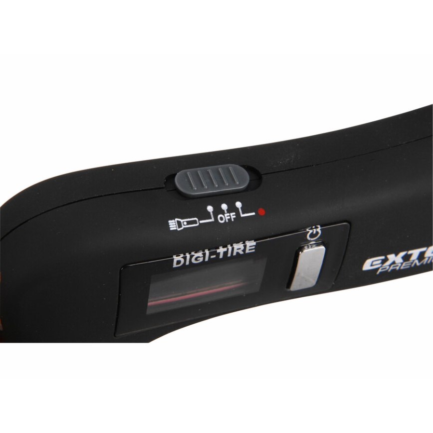 Extol Premium - Digitalni mjerač tlaka u gumama s LCD zaslonom i LED osvjetljenjem 5u1 2xAAA