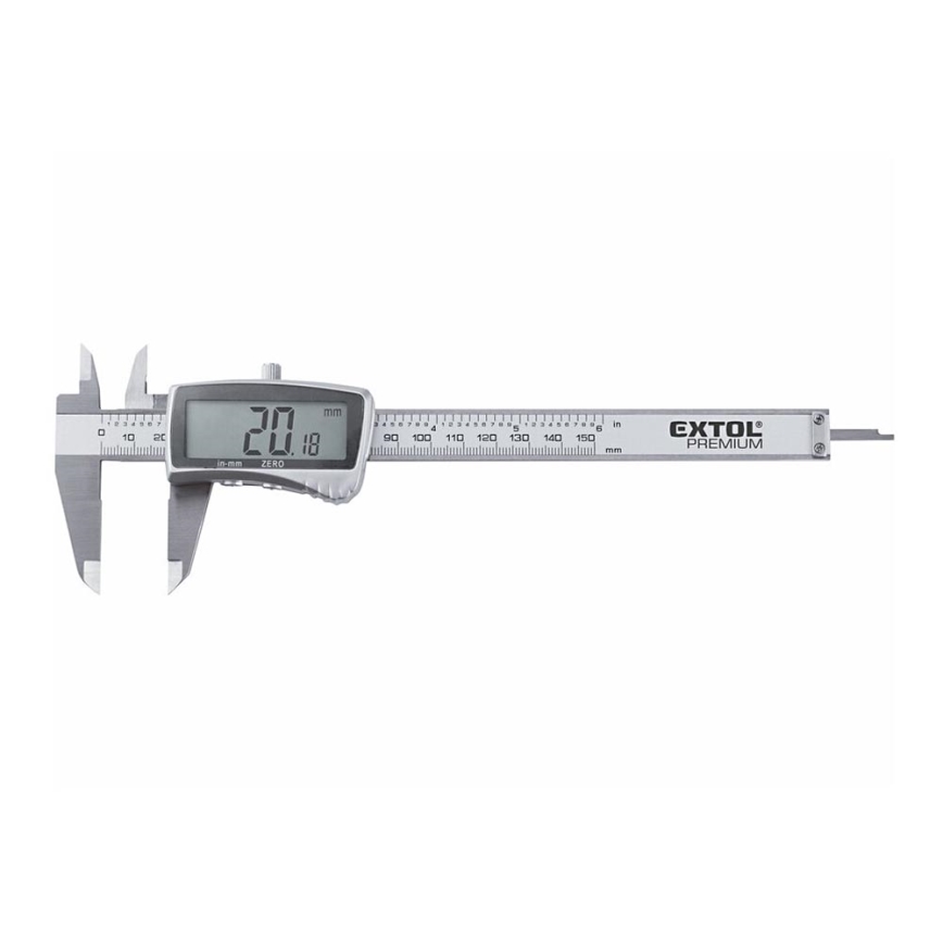 Extol Premium - Digitalno pomično mjerilo 0-150 mm 1xCR2032 nehrđajući čelik