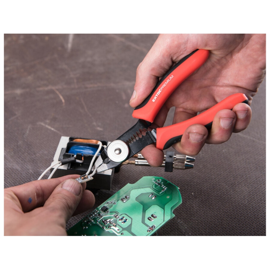 Extol Premium - Kombinirana bočna kliješta za rezanje i skidanje izolacije, 150 mm