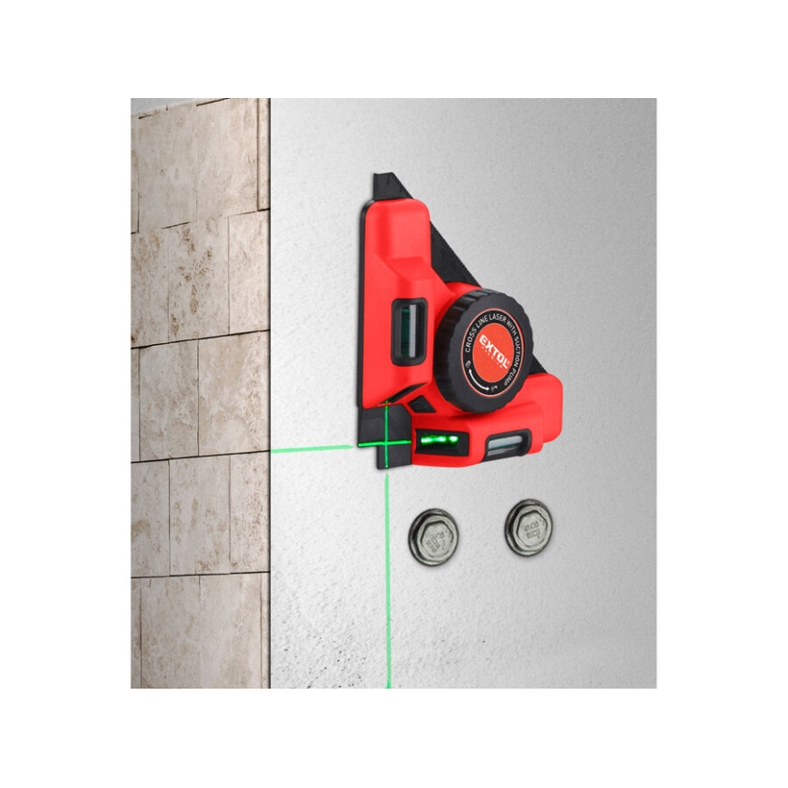 Extol Premium - laserski kutnik 90° s električnim usisnim modulom 5V/1000 mAh