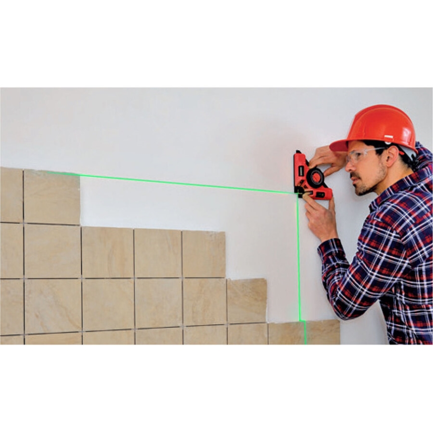 Extol Premium - laserski kutnik 90° s električnim usisnim modulom 5V/1000 mAh