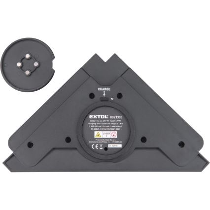 Extol Premium - laserski kutnik 90° s električnim usisnim modulom 5V/1000 mAh