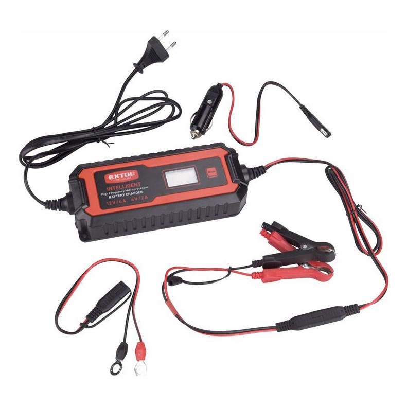 Extol Premium - Punjač za auto baterije s 9 stupnjeva, 6/12V 4A IP65