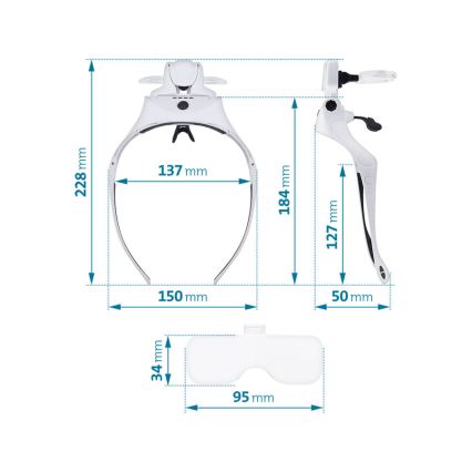 Extol - Punjive naočale s povećalom i LED/300 mAh