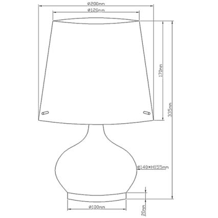 Fabas Luce 2533-34-102 - Stolna lampa ADE 1xG9/25W/230V + 1xE14/60W