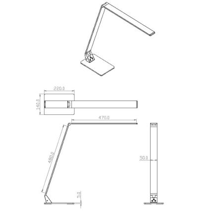 Fabas Luce 3265-30-101 - LED Prigušiva stolna lampa WASP LED/12W/5V 3000/4000/5000K crna