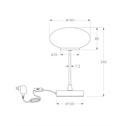 Fabas Luce 3339-30-178 - LED Prigušiva stolna lampa na dodir JAP LED/5W/230V mat krom