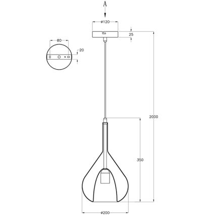 Fabas Luce 3481-40-125 - Luster na sajli LILA 1xE27/40W/230V zlatna