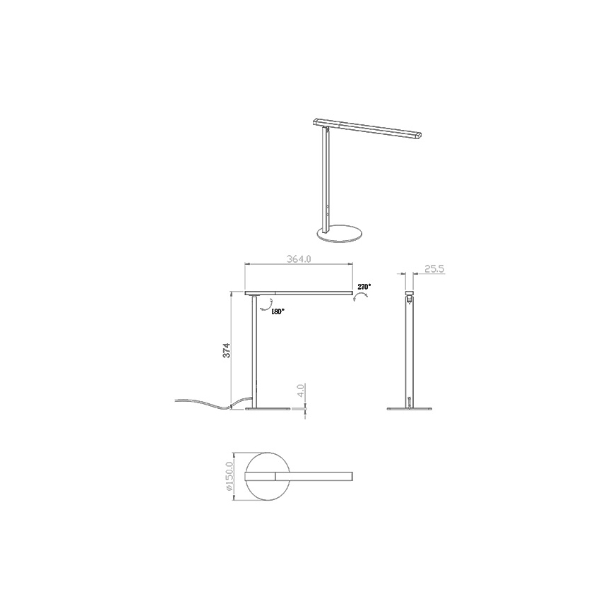 Fabas Luce 3550-30-101 - LED Prigušiva stolna lampa IDEAL LED/10W/230V 3000-6000K crna