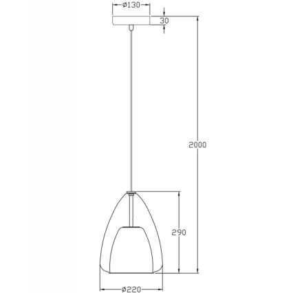 Fabas Luce 3673-40-125 - Luster na sajli BRITTON 1xE27/40W/230V zlatna